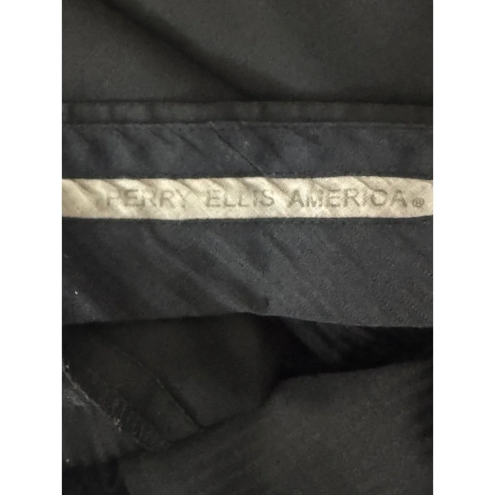 Perry Ellis‎ America Men's Black Pleated Dress Pants Size 36x32 Polyester Rayon
